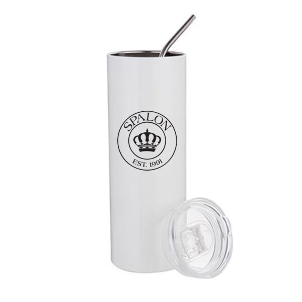 20oz Stainless Steel Tumbler W/Straw & Lid - Sublimated Logo Thumbnail
