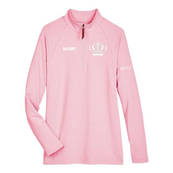 Devon & Jones - Women's CrownLux Performance Clubhouse Micro-Stripe Quarter-Zip Pullover - Embroidered & Printed Logos **Add Name for $5! ** Thumbnail