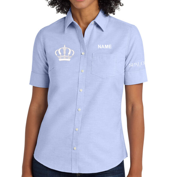 Port Authority - Women's Short Sleeve SuperPro Oxford Shirt - Embroidered & Printed Logos **Add Name for $5! ** Thumbnail