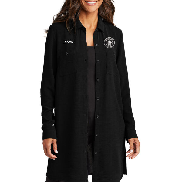 Port Authority® Women's Textured Crepe Long Tunic - Embroidered Logo **Add Name For $5** Thumbnail