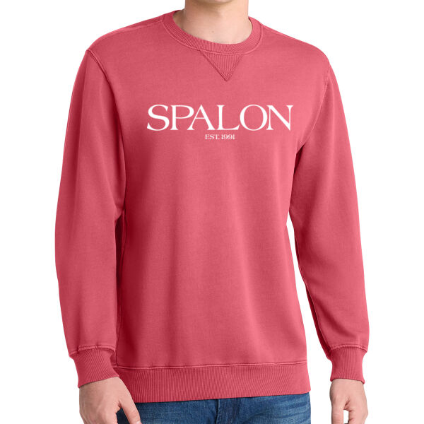 Port & Co™ Beach Wash® Garment-Dyed Crewneck Sweatshirt - Printed Logo Thumbnail