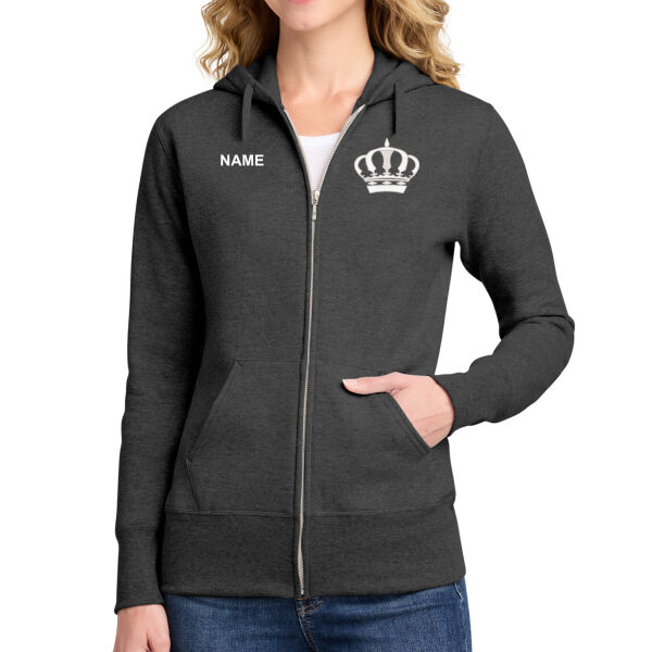 Port & Co™ Women's Core Fleece Full-Zip Hooded Sweatshirt - Embroidered & Printed Logos **Add Name For $5** Thumbnail